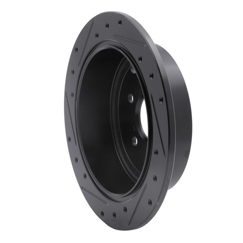 R1 08-15 Subaru Outback Rear Right Drilled & Slotted Black Brake Rotor