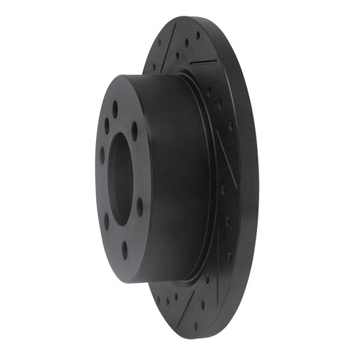 R1 06-18 Dodge Sprinter 2500 Rear Left Drilled & Slotted Black Brake Rotor