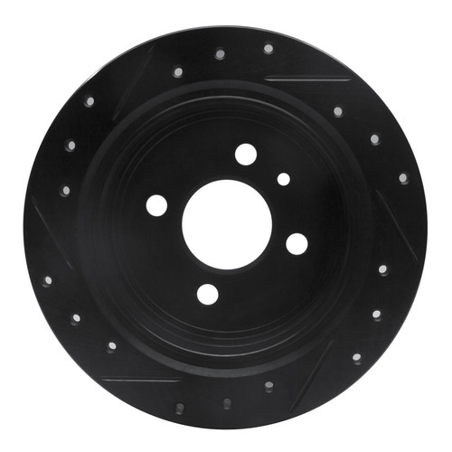 R1 84-91 BMW 325I (USA/Canada) Rear Right Drilled & Slotted Black Brake Rotor