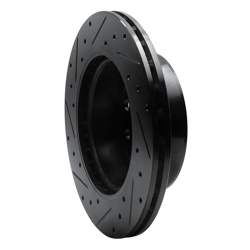 R1 02-06 Dodge Sprinter 2500 Front Right Drilled & Slotted Black Brake Rotor