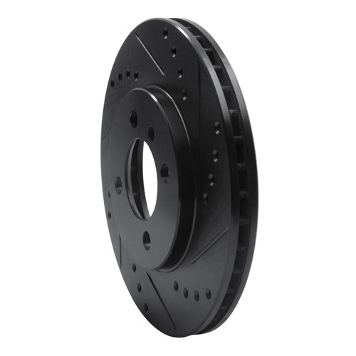 R1 84-91 BMW 325ES Front Right Drilled & Slotted Black Brake Rotor