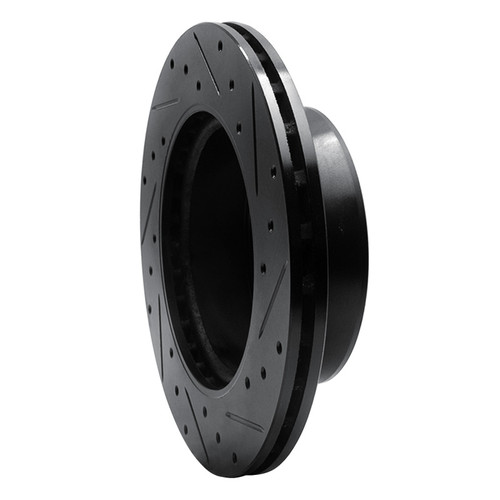 R1 02-06 Dodge Sprinter 3500 Front Left Drilled & Slotted Black Brake Rotor