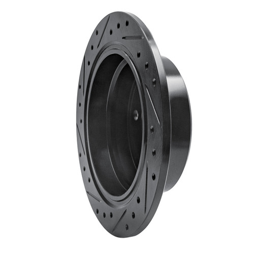 R1 81-86 BMW 735I Rear Right Drilled & Slotted Black Brake Rotor