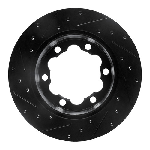 R1 02-06 Dodge Sprinter 3500 Rear Right Drilled & Slotted Black Brake Rotor