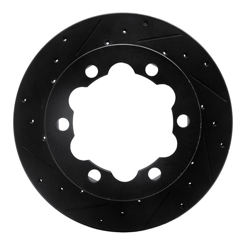R1 02-06 Dodge Sprinter 3500 Rear Left Drilled & Slotted Black Brake Rotor