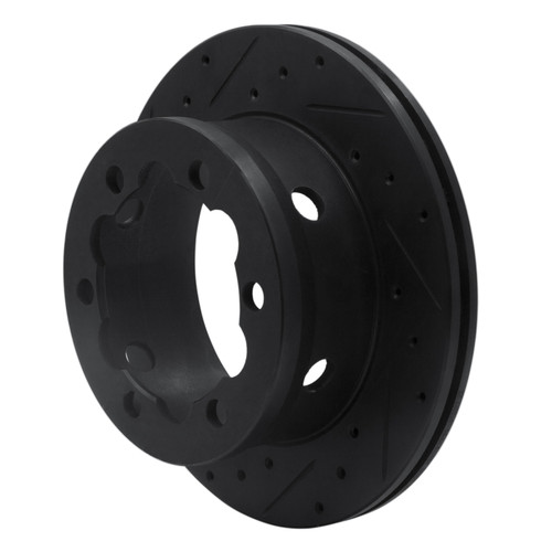 R1 02-06 Dodge Sprinter 3500 Rear Left Drilled & Slotted Black Brake Rotor
