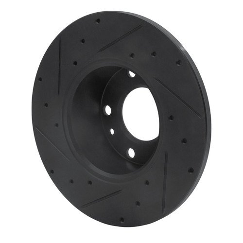 R1 76-76 BMW 530I Front Right Drilled & Slotted Black Brake Rotor