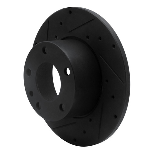 R1 76-76 BMW 530I Front Left Drilled & Slotted Black Brake Rotor