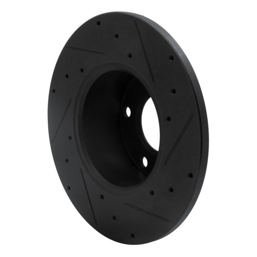 R1 76-76 BMW 530I Front Left Drilled & Slotted Black Brake Rotor