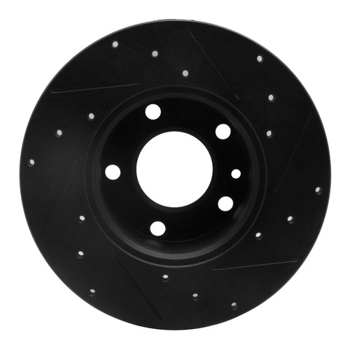 R1 76-76 BMW 530I Front Left Drilled & Slotted Black Brake Rotor