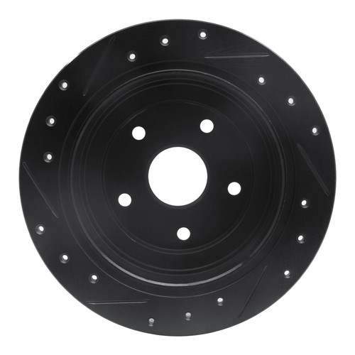 R1 92-97 Subaru SVX Rear Right Drilled & Slotted Black Brake Rotor