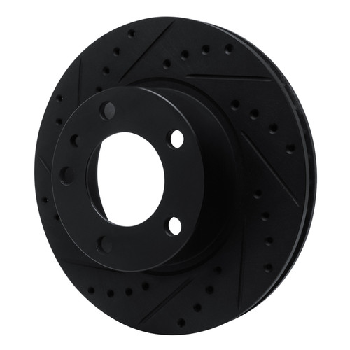 R1 82-89 BMW 635CSI Front Left Drilled & Slotted Black Brake Rotor