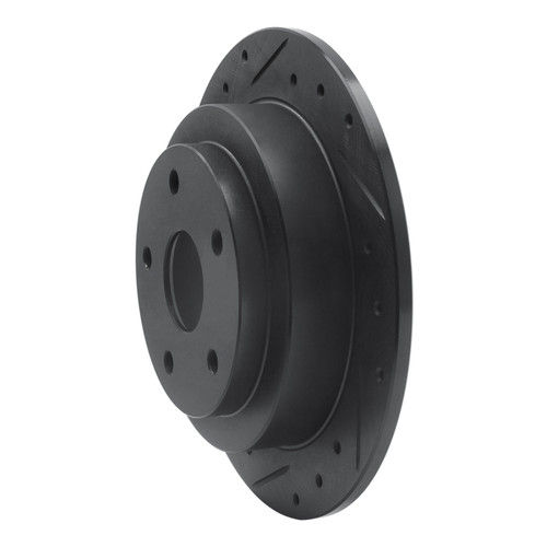 R1 92-97 Subaru SVX Rear Left Drilled & Slotted Black Brake Rotor