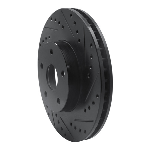 R1 92-97 Subaru SVX Front Right Drilled & Slotted Black Brake Rotor