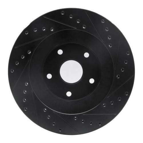 R1 92-97 Subaru SVX Front Left Drilled & Slotted Black Brake Rotor