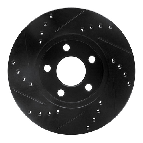 R1 00-05 Chrysler Neon Front Right Drilled & Slotted Black Brake Rotor