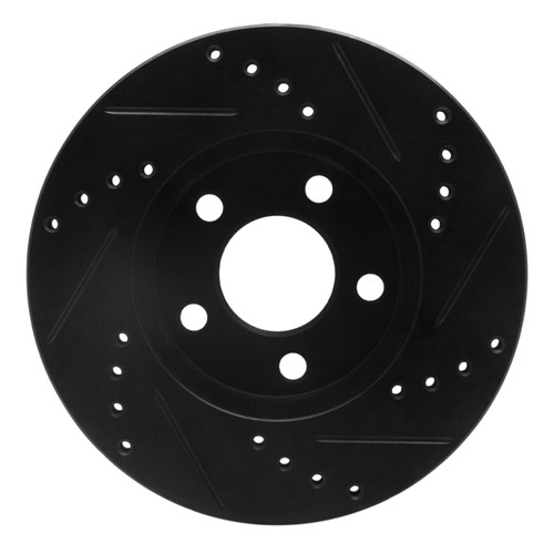 R1 00-05 Chrysler Neon Front Left Drilled & Slotted Black Brake Rotor