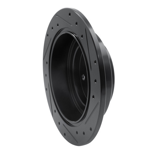 R1 90-08 Saab 9-2X Rear Left Drilled & Slotted Black Brake Rotor