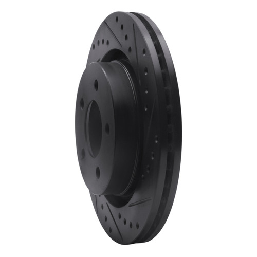 R1 99-04 Chrysler 300M Front Right Drilled & Slotted Black Brake Rotor