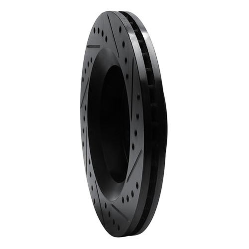 R1 99-04 Chrysler 300M Front Left Drilled & Slotted Black Brake Rotor