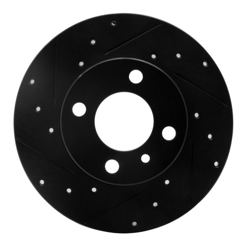 R1 77-83 BMW 320I (USA/Canada) Front Left Drilled & Slotted Black Brake Rotor