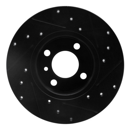 R1 77-83 BMW 320I (USA/Canada) Front Left Drilled & Slotted Black Brake Rotor