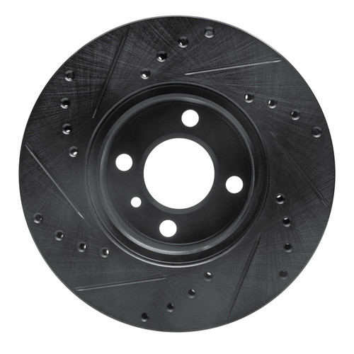 R1 76-77 BMW 320I (USA/Canada) Front Right Drilled & Slotted Black Brake Rotor