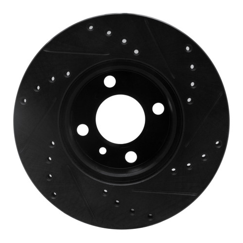 R1 76-77 BMW 320I (USA/Canada) Front Left Drilled & Slotted Black Brake Rotor