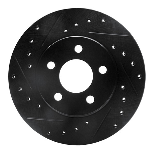 R1 95-99 Dodge Neon (USA/Canada) Front Left Drilled & Slotted Black Brake Rotor