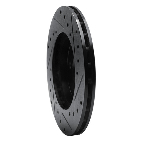 R1 95-99 Dodge Neon (USA/Canada) Front Left Drilled & Slotted Black Brake Rotor