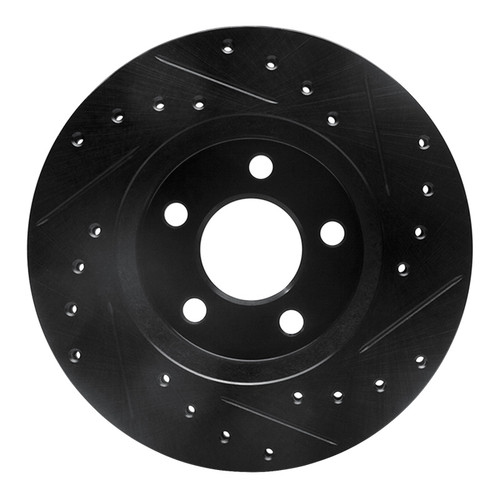 R1 95-99 Dodge Neon (USA/Canada) Front Left Drilled & Slotted Black Brake Rotor