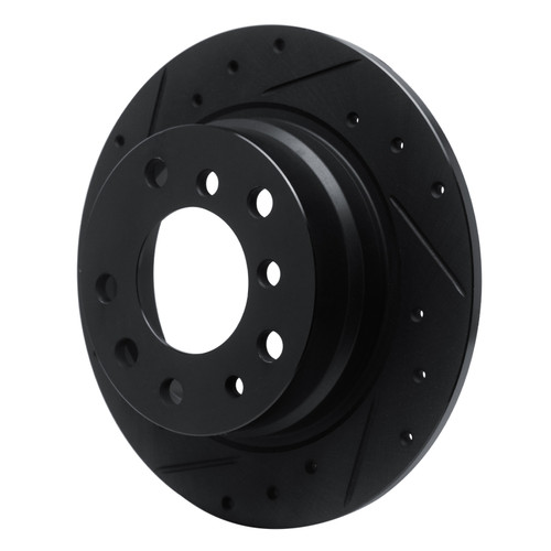 R1 69-81 BMW 2500 Rear Left Drilled & Slotted Black Brake Rotor