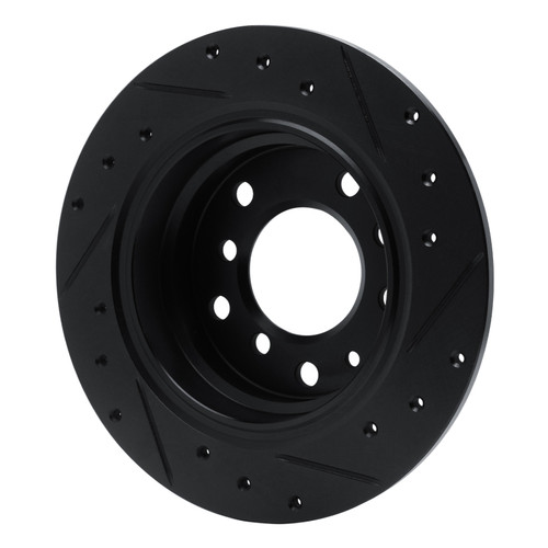 R1 69-81 BMW 2500 Rear Left Drilled & Slotted Black Brake Rotor