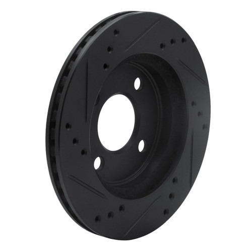 R1 95-96 Dodge Neon (USA/Canada) Front Right Drilled & Slotted Black Brake Rotor