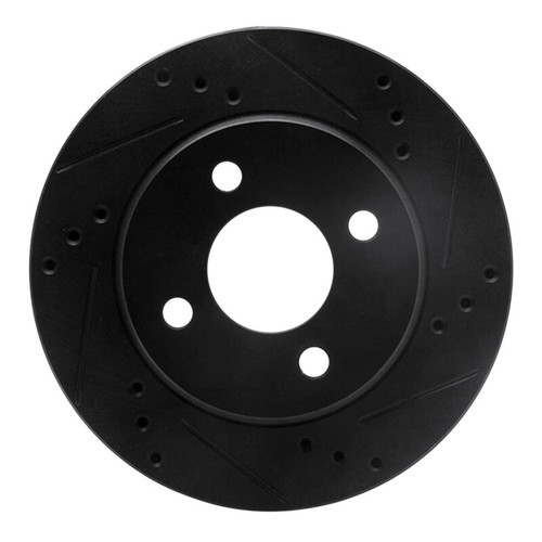 R1 95-96 Dodge Neon (USA/Canada) Front Right Drilled & Slotted Black Brake Rotor