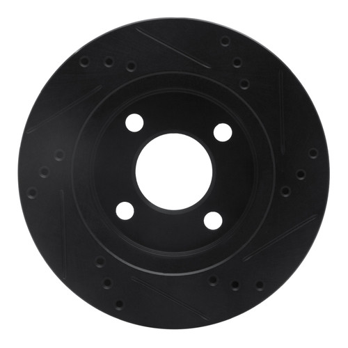R1 95-96 Dodge Neon (USA/Canada) Front Left Drilled & Slotted Black Brake Rotor