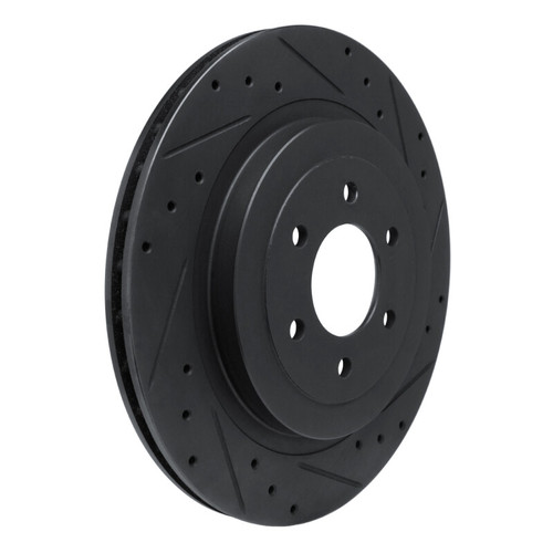 R1 92-02 Dodge Viper Rear Right Drilled & Slotted Black Brake Rotor