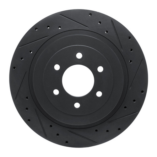 R1 92-02 Dodge Viper Rear Right Drilled & Slotted Black Brake Rotor