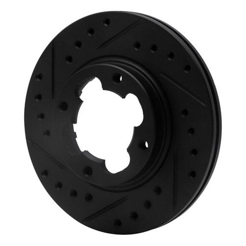 R1 87-94 Subaru Justy Front Left Drilled & Slotted Black Brake Rotor