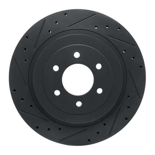 R1 92-02 Dodge Viper Rear Left Drilled & Slotted Black Brake Rotor