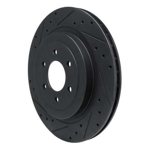 R1 92-02 Dodge Viper Rear Left Drilled & Slotted Black Brake Rotor