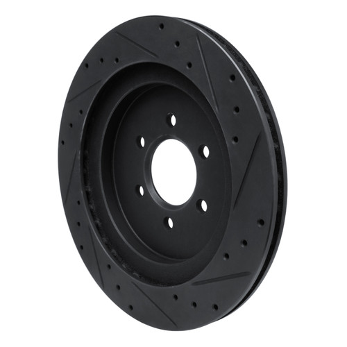 R1 92-02 Dodge Viper Rear Left Drilled & Slotted Black Brake Rotor