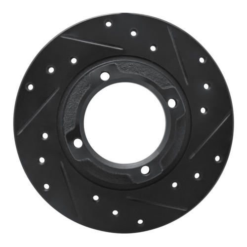 R1 85-91 Subaru Loyale Rear Right Drilled & Slotted Black Brake Rotor