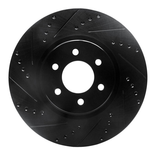 R1 92-02 Dodge Viper Front Left Drilled & Slotted Black Brake Rotor