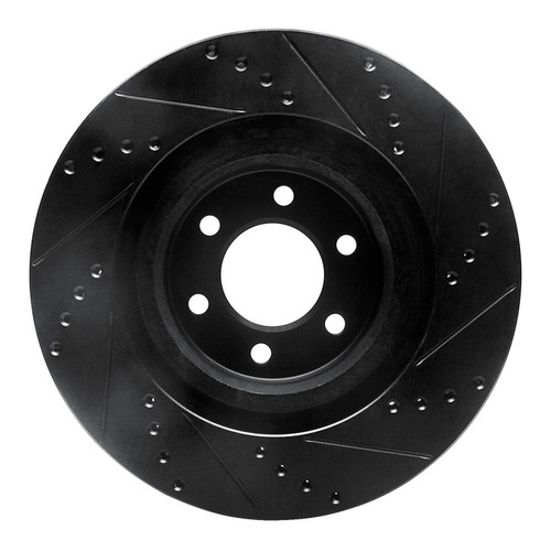 R1 92-02 Dodge Viper Front Left Drilled & Slotted Black Brake Rotor