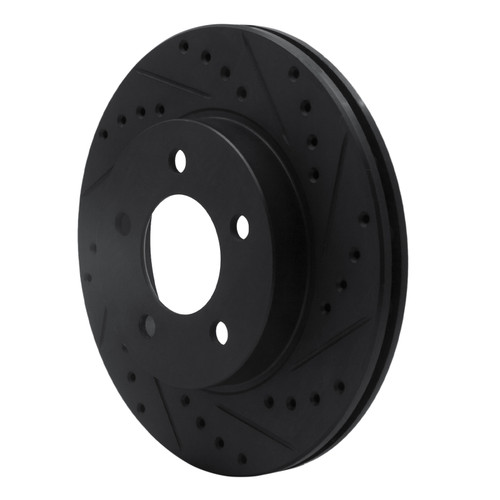 R1 93-97 Chrysler Intrepid Front Right Drilled & Slotted Black Brake Rotor