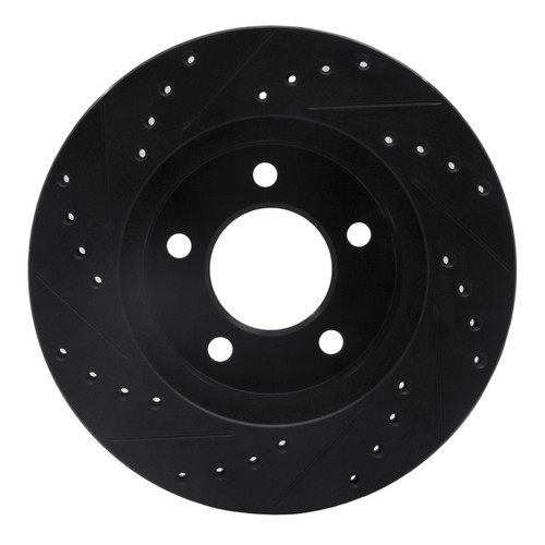 R1 93-97 Chrysler Intrepid Front Right Drilled & Slotted Black Brake Rotor