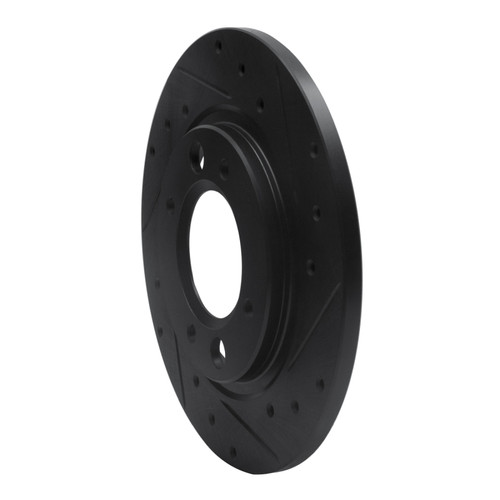 R1 71-89 Peugeot 504 Rear Right Drilled & Slotted Black Brake Rotor