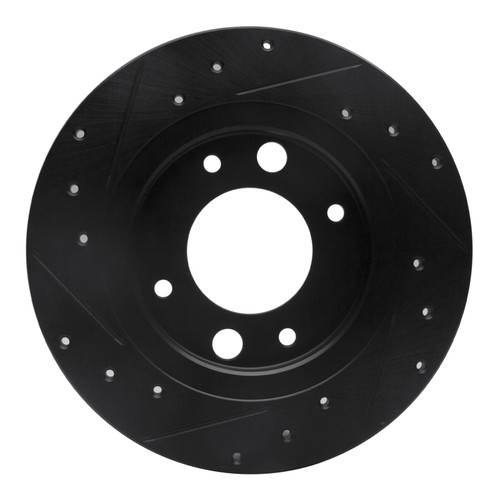R1 71-89 Peugeot 504 Rear Right Drilled & Slotted Black Brake Rotor