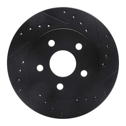 R1 91-92 Dodge Monaco Front Right Drilled & Slotted Black Brake Rotor
